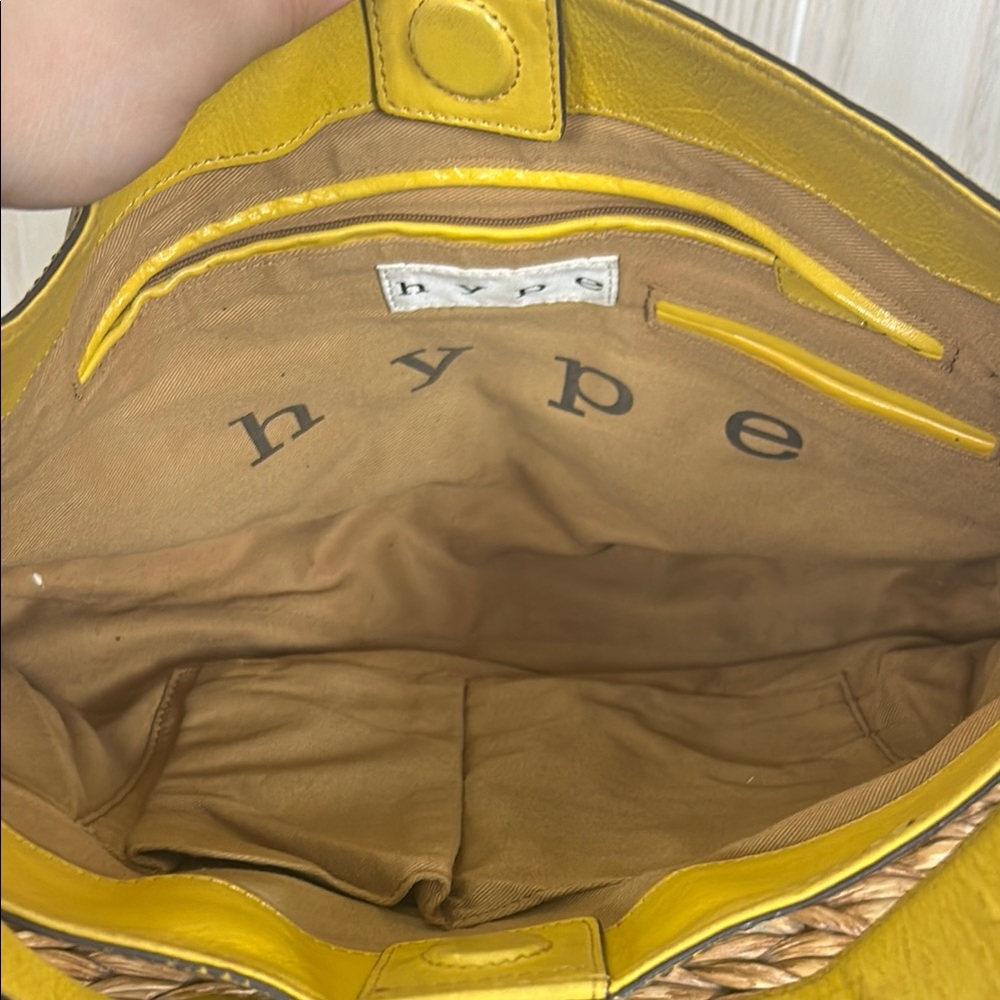 Vintage Hype Yellow Leather Shoulder Bag - Picture 3 of 9